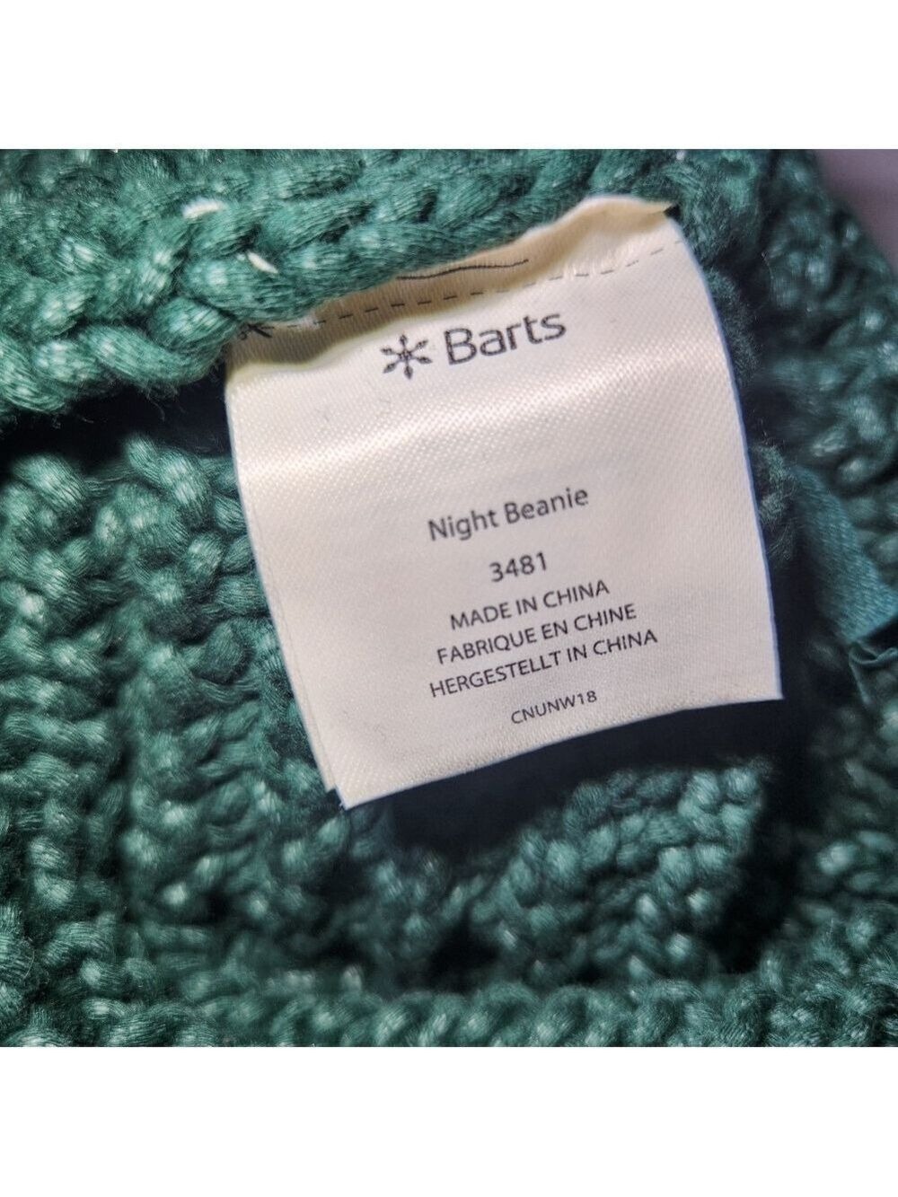 Barts Night Beanie Womans In Bottle Green NWT - Picture 6 of 9